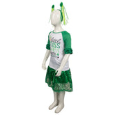 St. Patrick's Day Kids Girls Cosplay Tutu Dress With Headband Magic Wand Stickers Full Set Halloween Carnival Costume